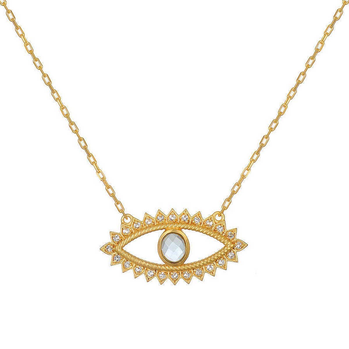 Sun and Moon Double Layered Evil Eye Necklace