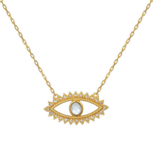 Sun and Moon Double Layered Evil Eye Necklace