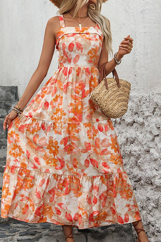 CWDMD2365_V NECK FLORAL PRINT MAXI DRESS