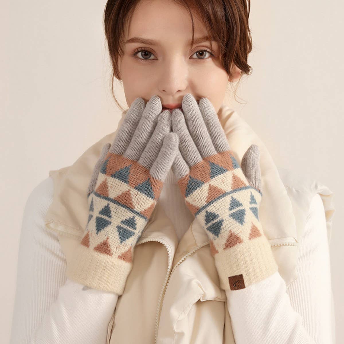 WINTER WARM KNITTED TOUCH SCREEN GLOVES FOR WOMEN_CWAG0402