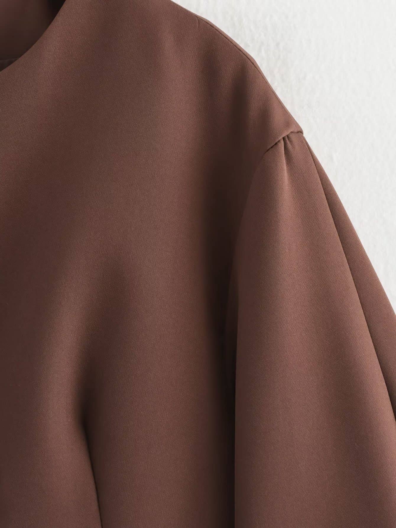 Two-piece set round-neck jacket and mini skirt