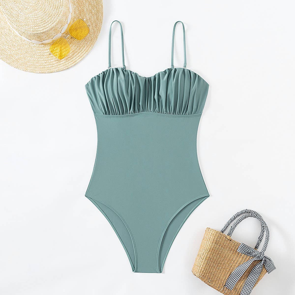 WOMEN'S ONE PIECE SUSPENDER BIKINI SWIMSUIT