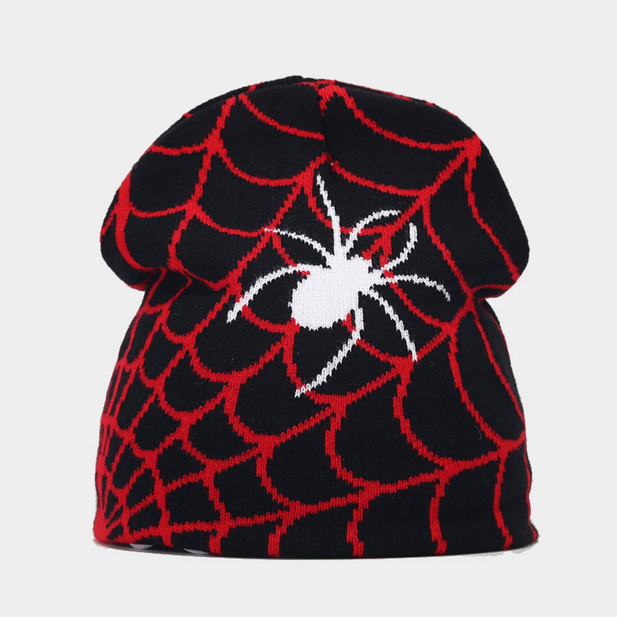 OUTDOOR SPIDER WEB JACQUARD KNITTED HAT_CWAH1599