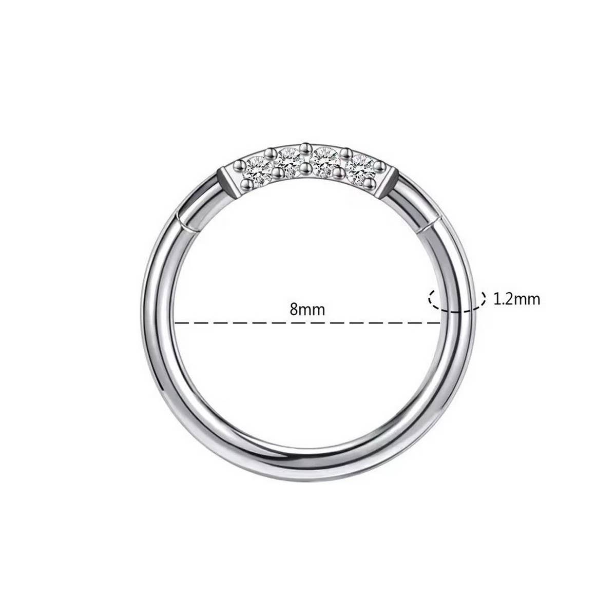 Rhinestone Septum Nose Ring for Piercing