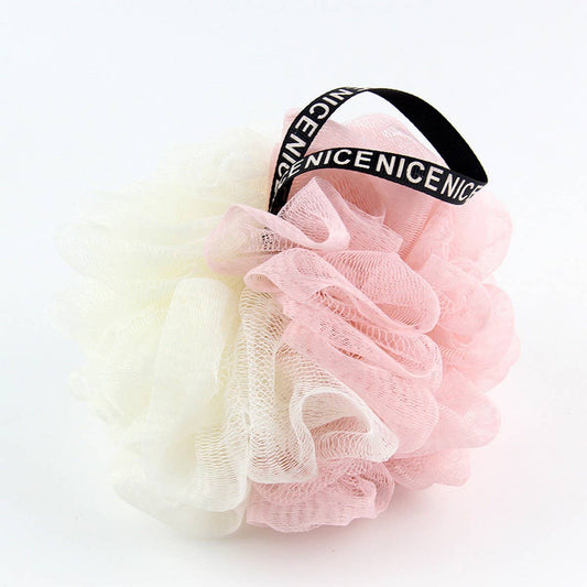 LARGE BATH FLOWER FOAMING NET TWO-COLOR BATH POUF