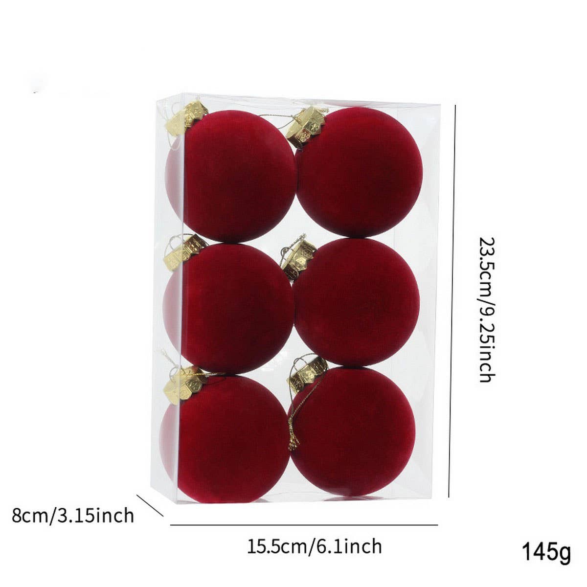 CWMM10399_8CM COLORFUL CHRISTMAS TREE BALL ORNAMENTS 6PCS