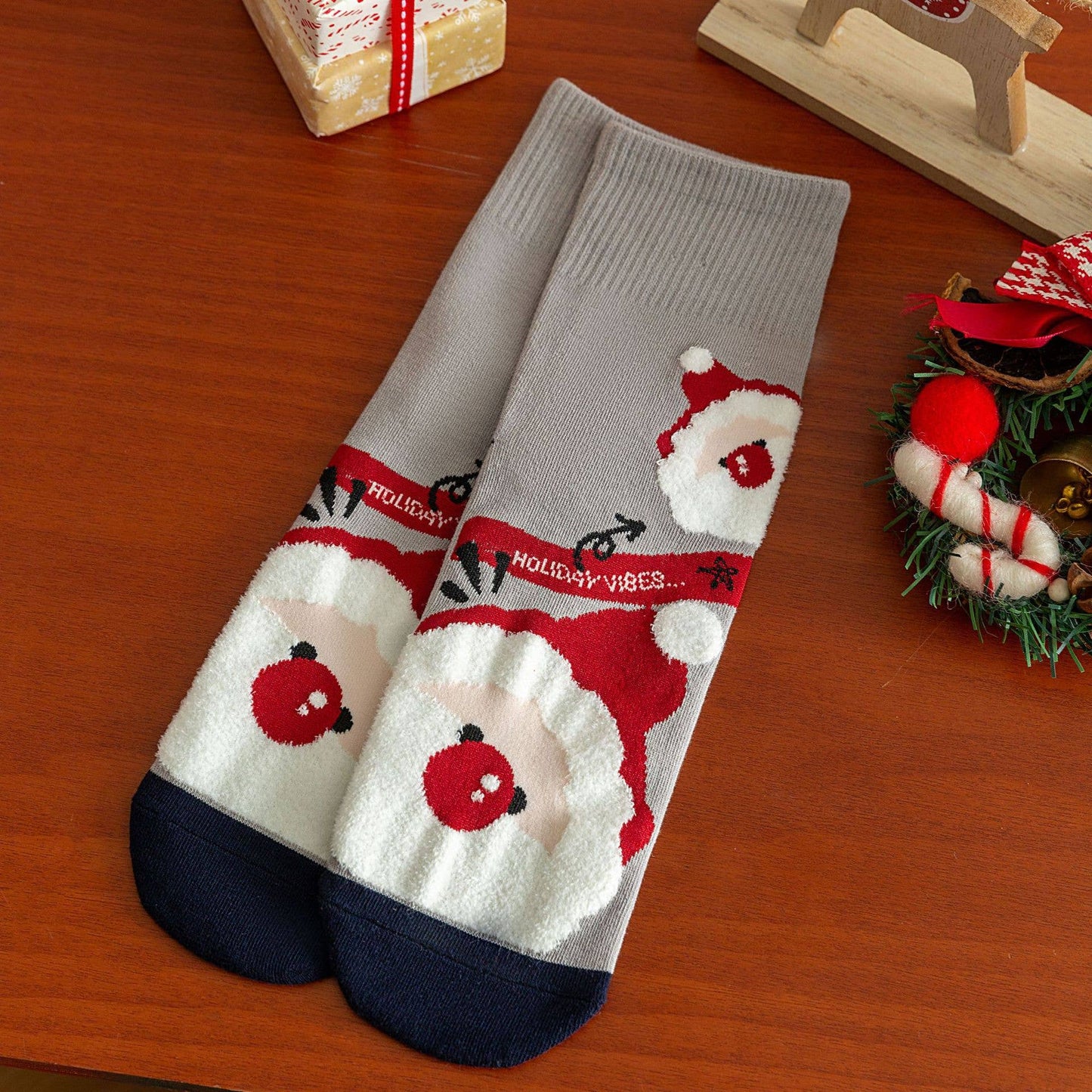 Christmas Gifts Santa Claus Elk Pattern Crew Socks