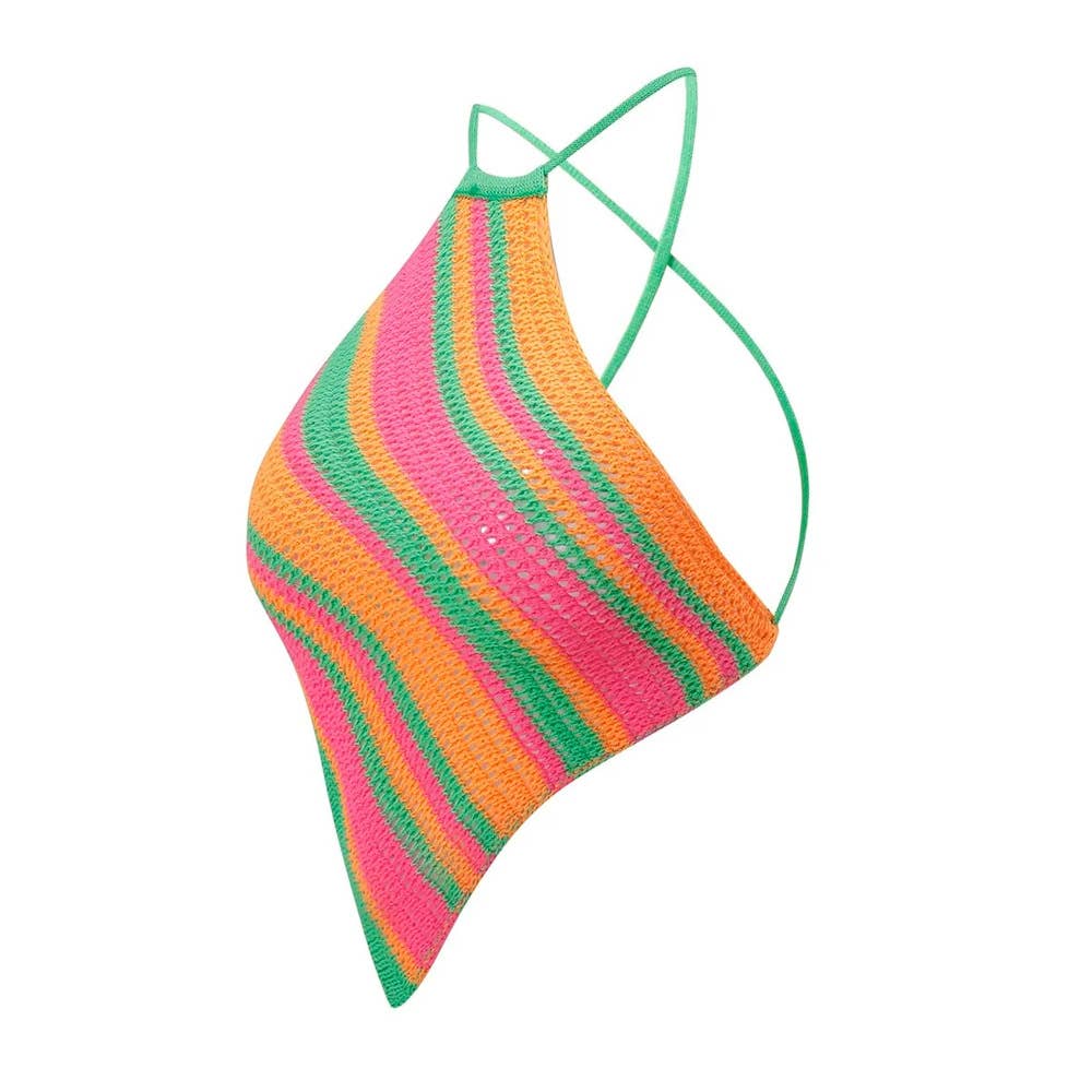 SEXY STRAPPY HALTER TOP WITH STRAPLESS TOP