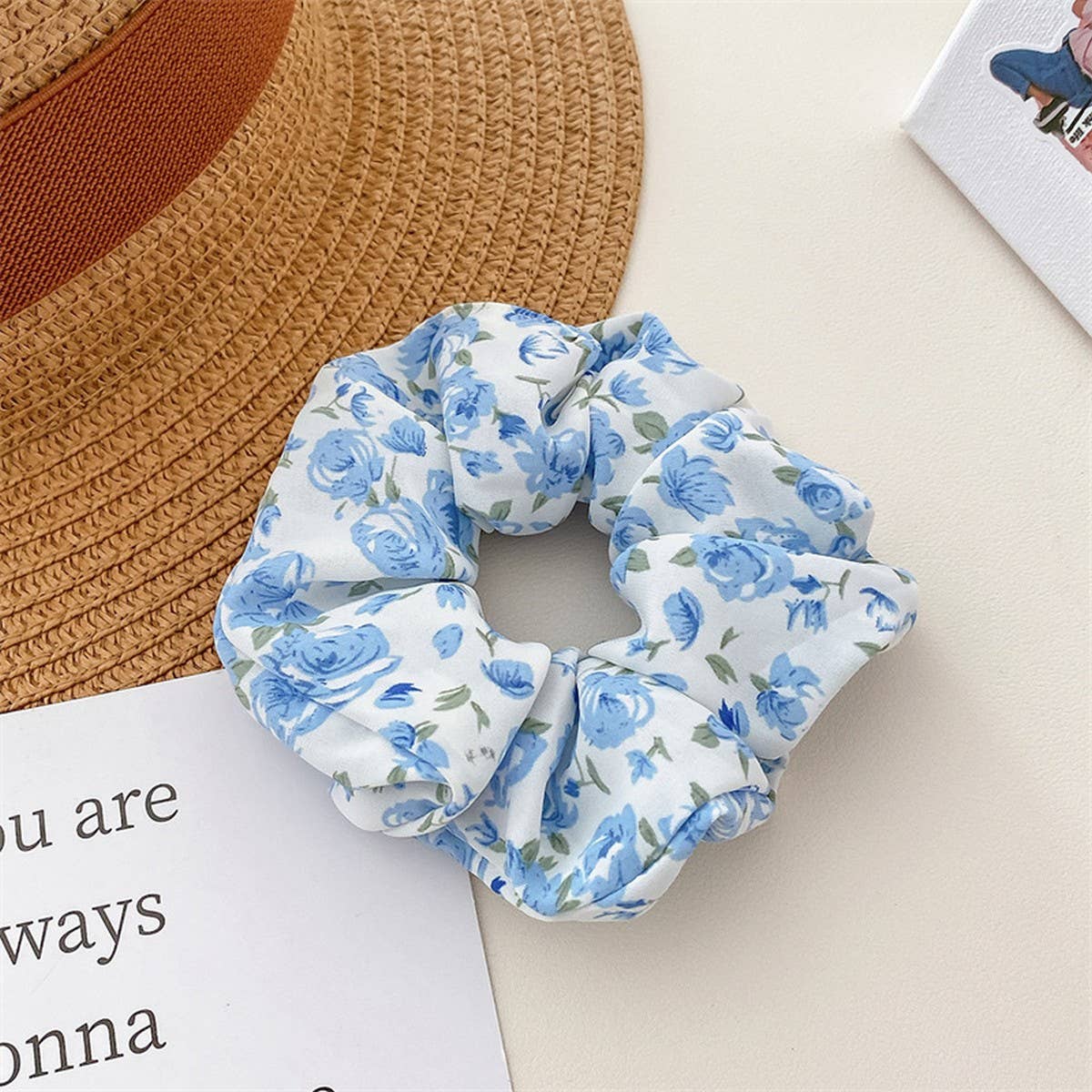 WOMEN FRESH FABRIC BROKEN FLOWER HAIR TIE_CWAHA0841