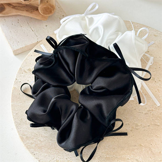 BALL HEAD RUBBER BAND RIBBON BOW HAIR TIE_CWAHA1353
