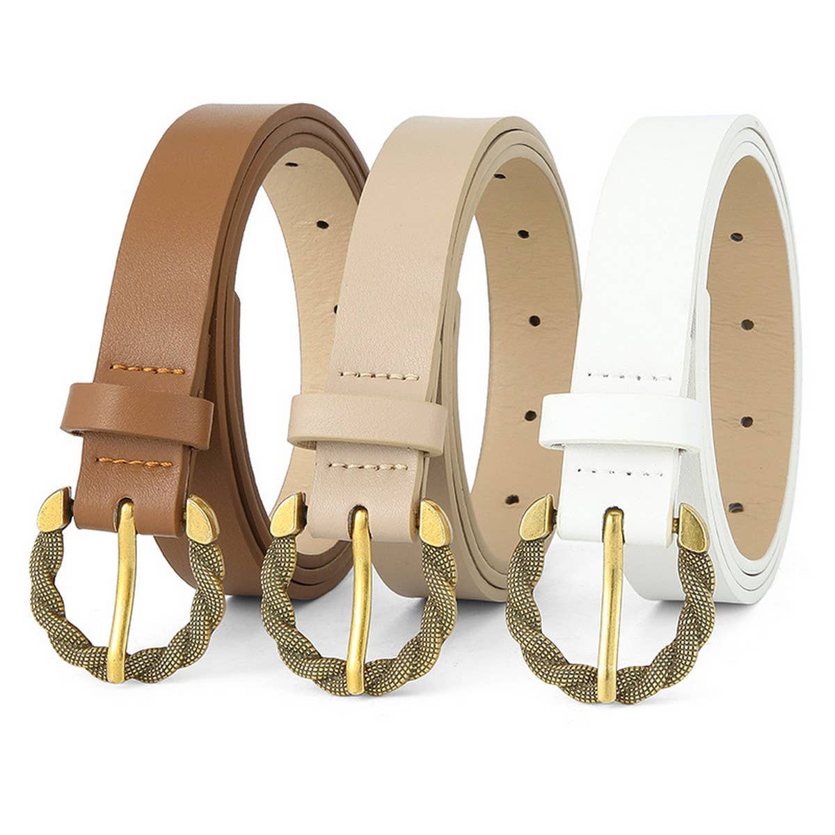 VINTAGE SNAKE ROUND PIN BUCKLE BELT_CWABE0611