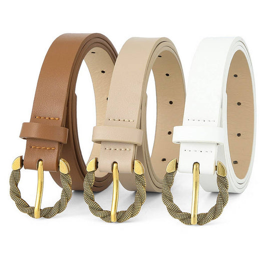 VINTAGE SNAKE ROUND PIN BUCKLE BELT_CWABE0611