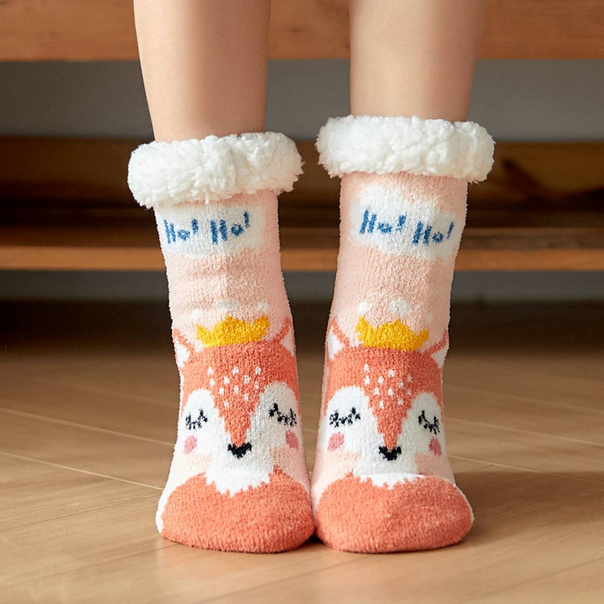 WARM CHRISTMAS LEG COVERS PLUSH INDOOR SLIPPERS