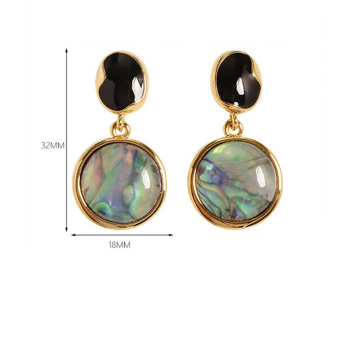 SIMPLE ABALONE EARRINGS SILVER NEEDLE EARRINGS