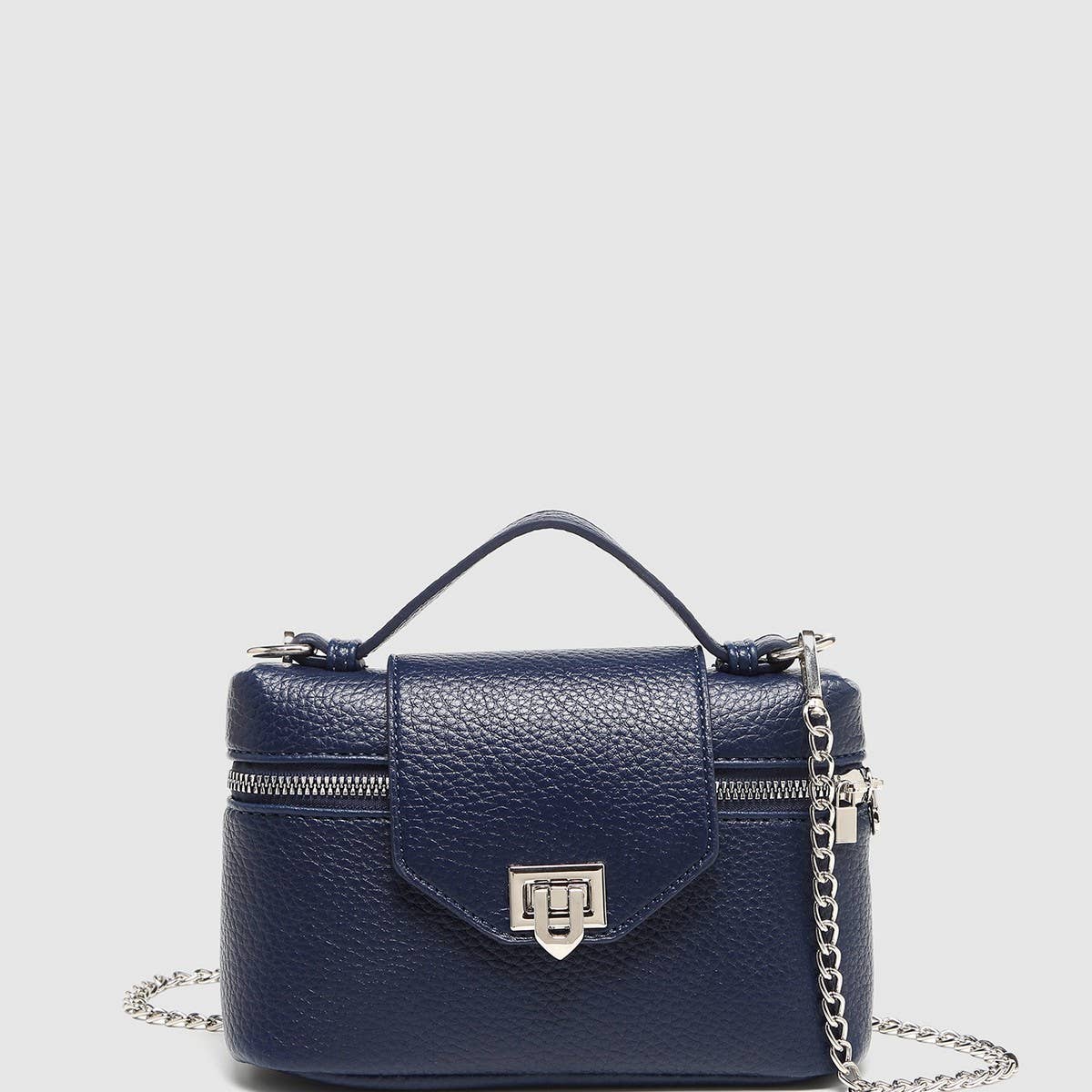 Litchi Texture Boxy Crossbody & Handbag_CWAB5715