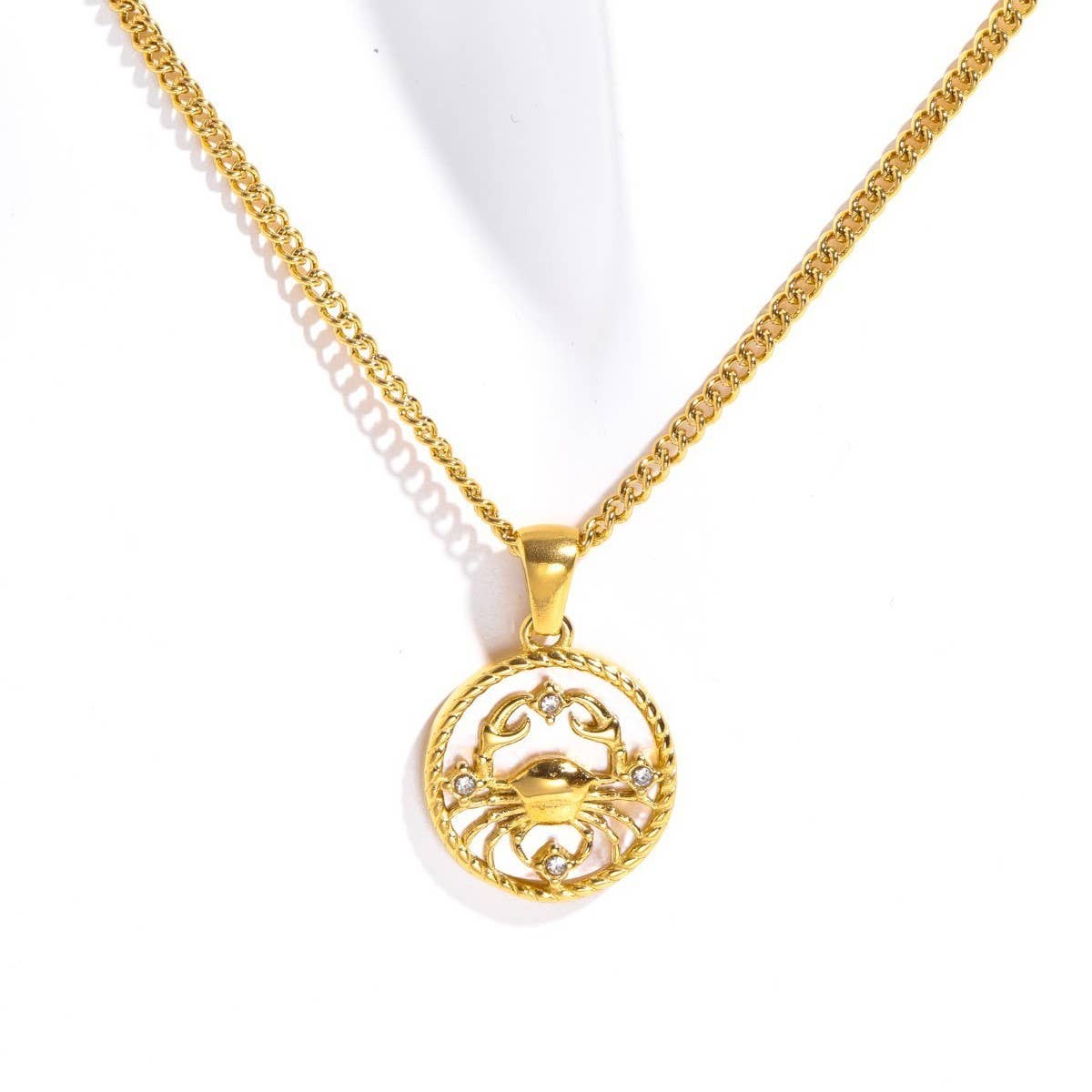 12 Constellations Shell Coin Necklace_CWMM3750