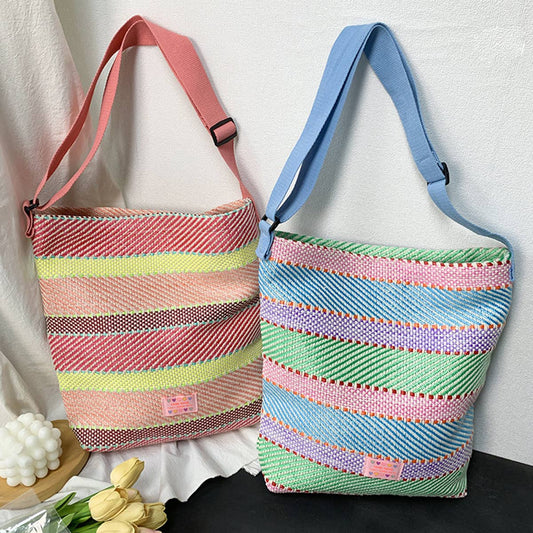 CONTRAST PATCHWORK COMMUTER SHOULDER BAG_CWAB2150