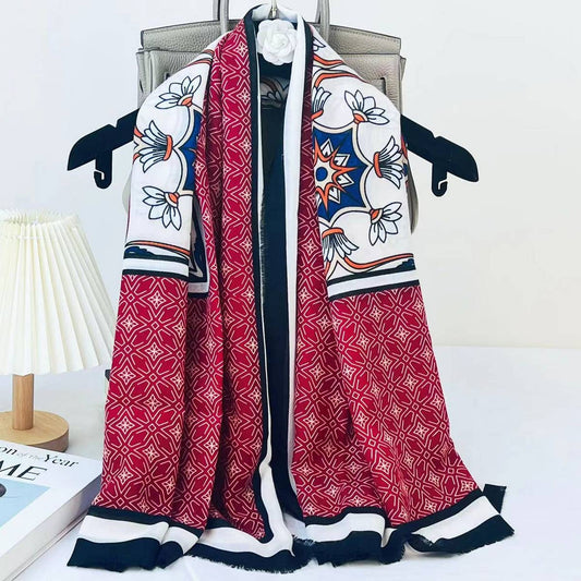 Geometric Commuter Scarf ? Large Lightweight Wrap