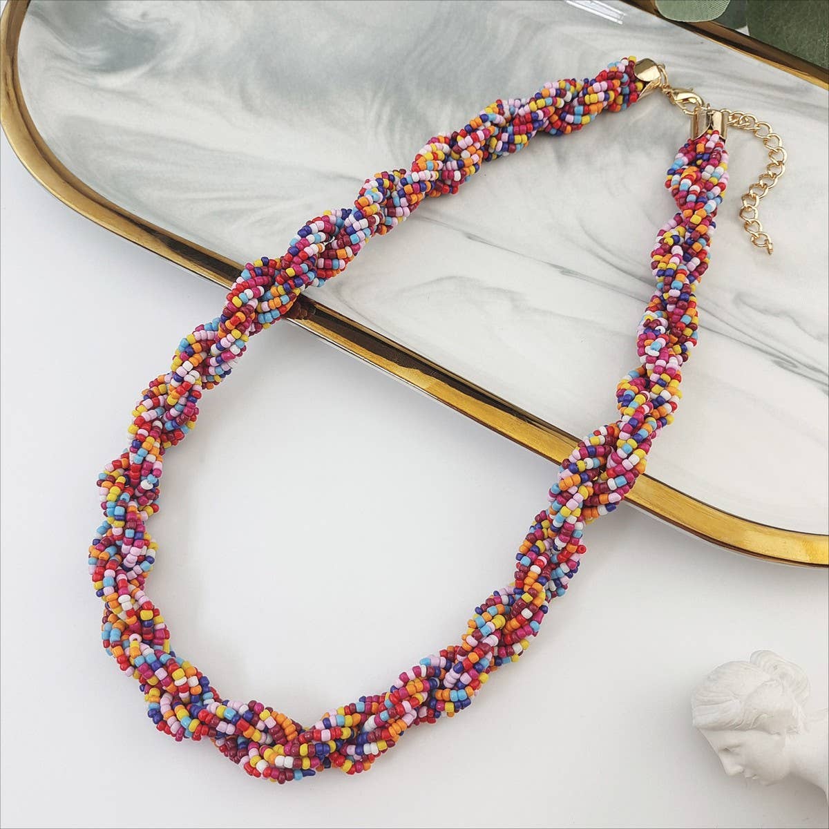 FASHIONABLE AND VERSATILE MIXED COLOR BEADED CHAIN_CWAJE1577
