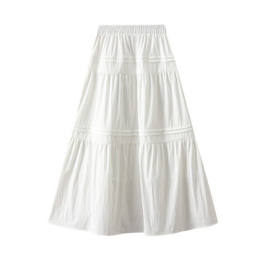 HIGH WAIST MID-LENGTH A-LINE SKIRT