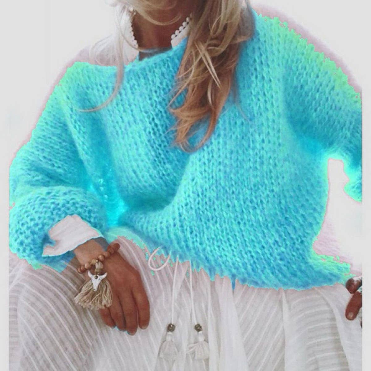 Women's Faux Mohair Knit Sweater Fall/Winter