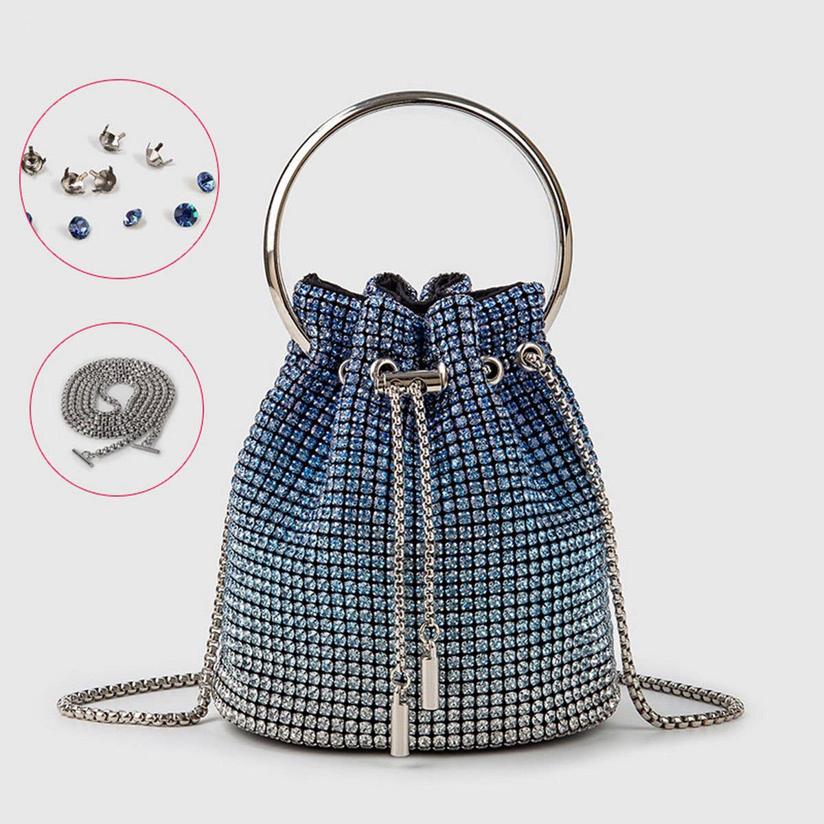 NEW FASHION CHAIN RHINESTONE EVENING BUCKET BAG_CWAB3583