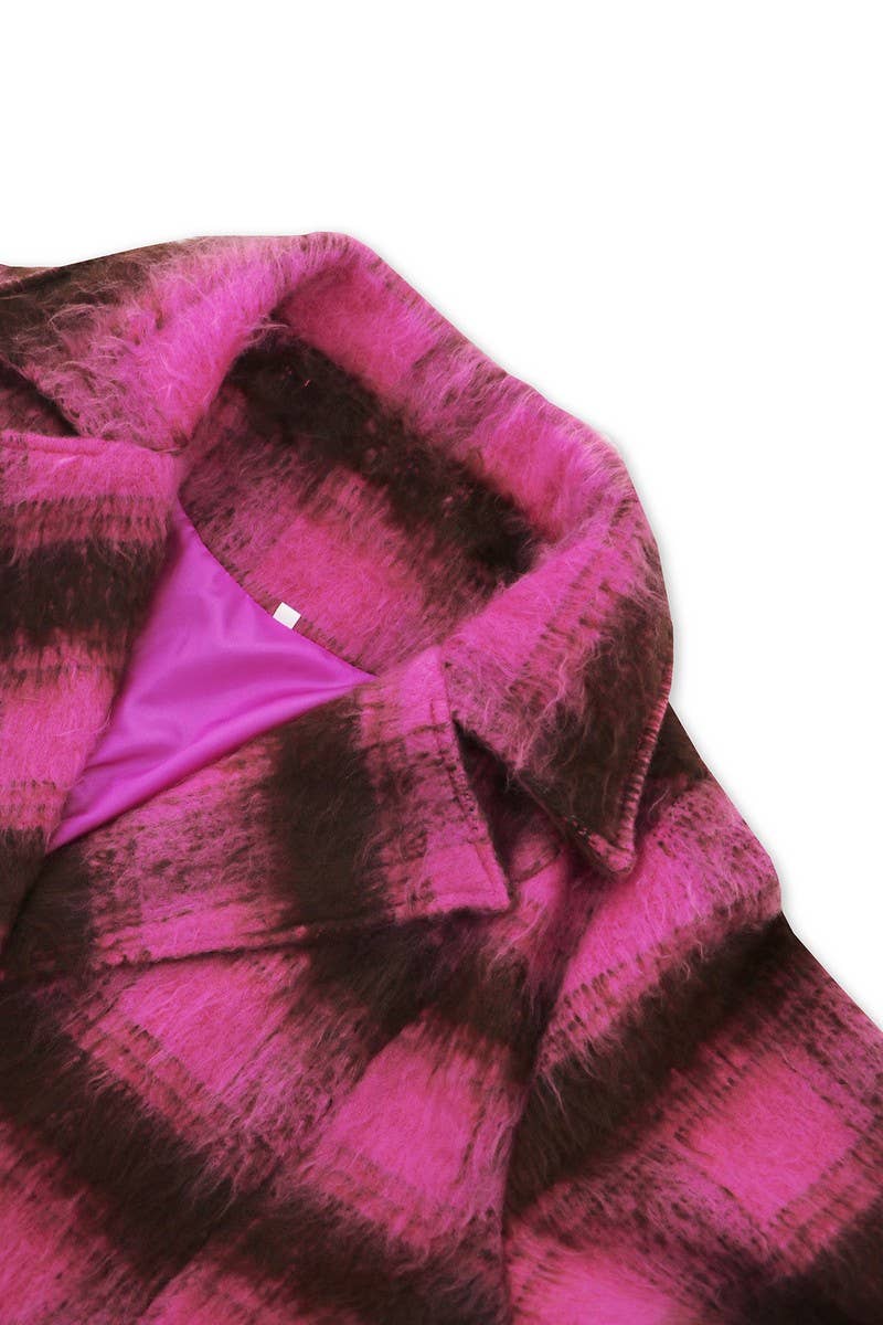 CWOCO0944_DOUBLE-BREASTED PLAID COAT WITH LARGE LAPEL