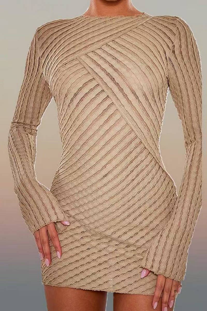 CWDSD10857_SLIM-FIT SOLID COLOR HIP-HUGGING MINI DRESS