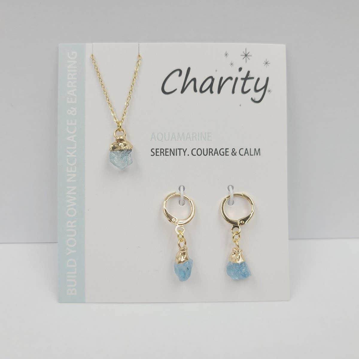 NATURAL STONE NECKLACE AND EARRING SET