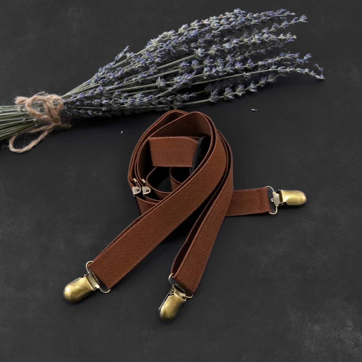 RETRO STRIPED BRONZE Y-SHAPED ELASTIC STRAPS_CWMM1108