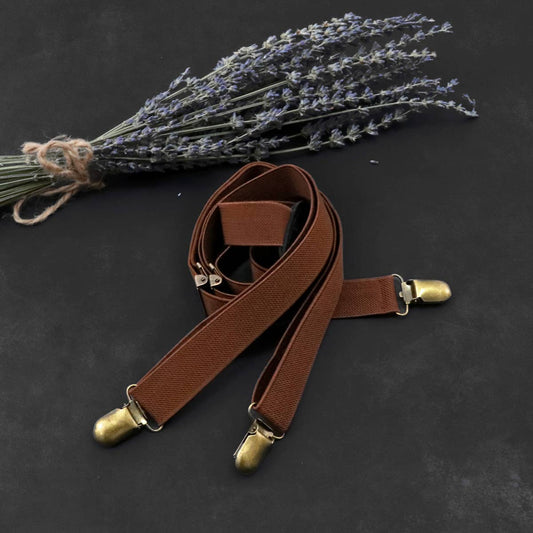 RETRO STRIPED BRONZE Y-SHAPED ELASTIC STRAPS_CWMM1108