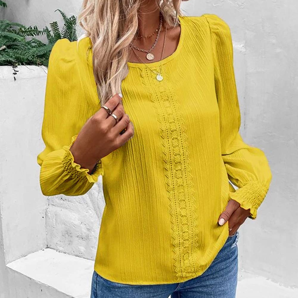 TEMPERAMENT LACE PATCHWORK BLOUSE