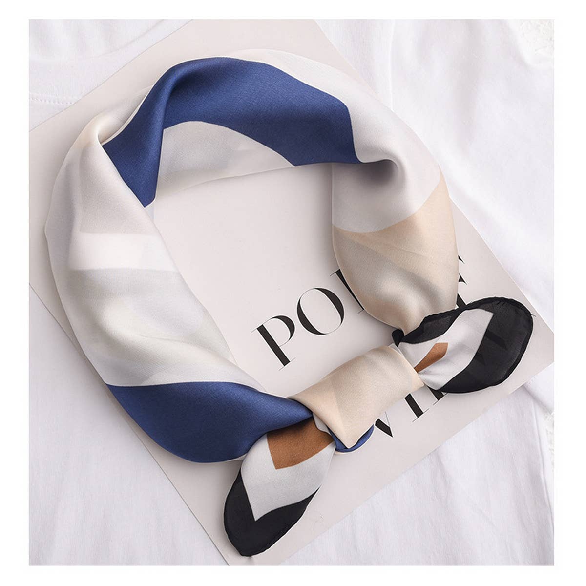 CWASC2399_COLORFUL SPLICING SWEET AND FRESH SILK SCARF