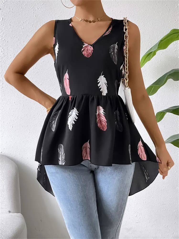 Printed Irregular Vest