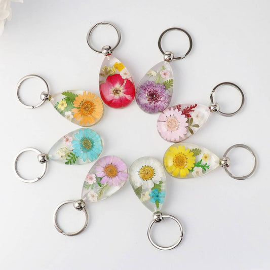 CREATIVE REAL FLOWER KEYCHAIN CAR PENDANT