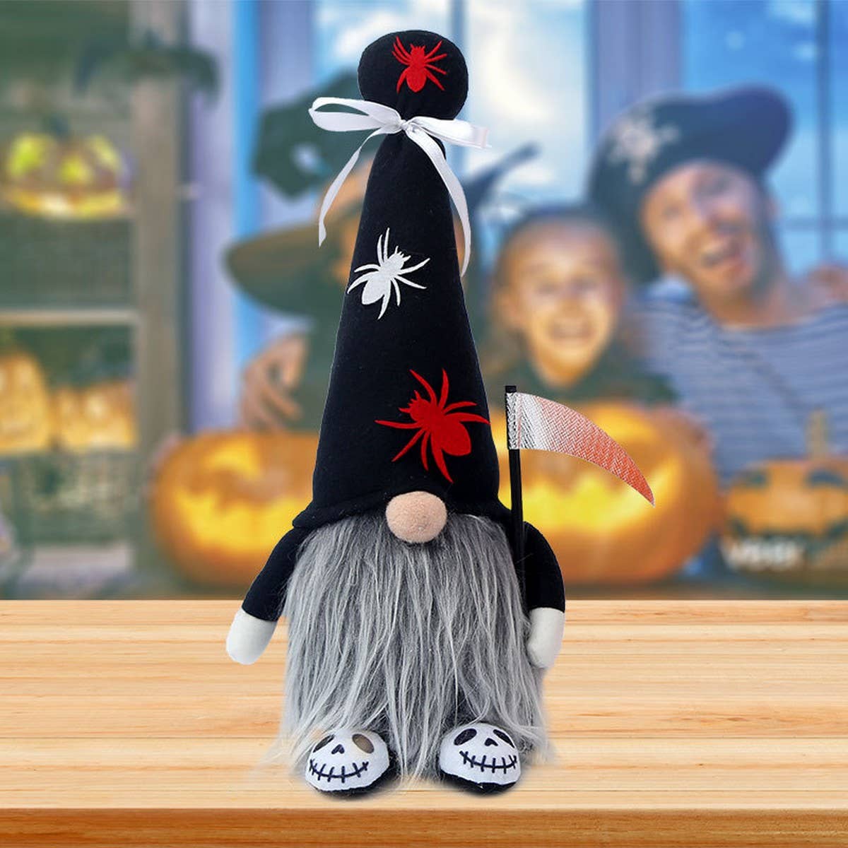 CWMM9477_HALLOWEEN SPIDER BAT RUDOLPH GLOWING DWARF DOLL