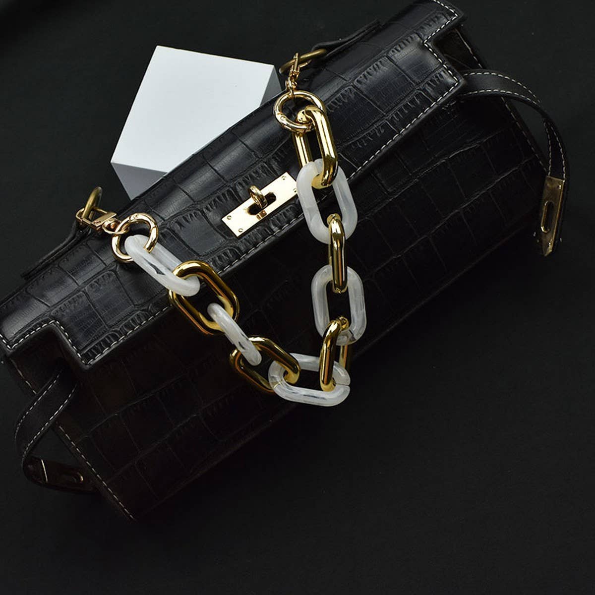 11.81"Acrylic Chain Handle, Multi-color Bag Strap_CWMM5090