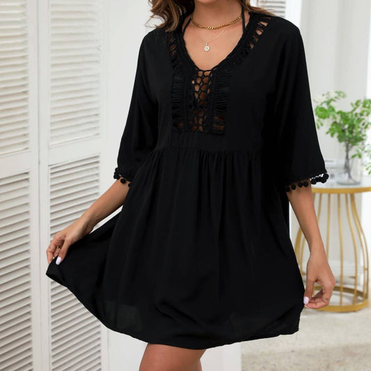 SUMMER V-NECK HOLIDAY LOOSE SWIMSUIT COVER-UP