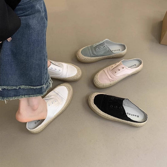 Satin Platform Mules for Women Vintage Style