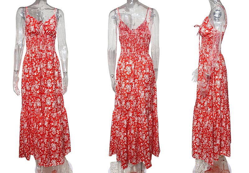 PRINT SEXY HALTER DRESS