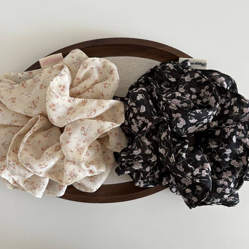 Atmospheric double-layered flower bud hair ring