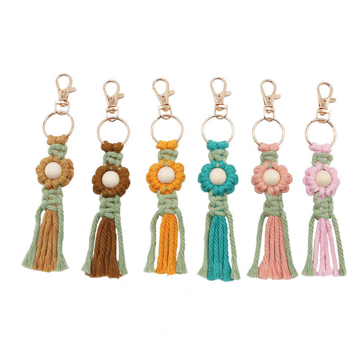 HAND-WOVEN FLOWER KEYCHAIN