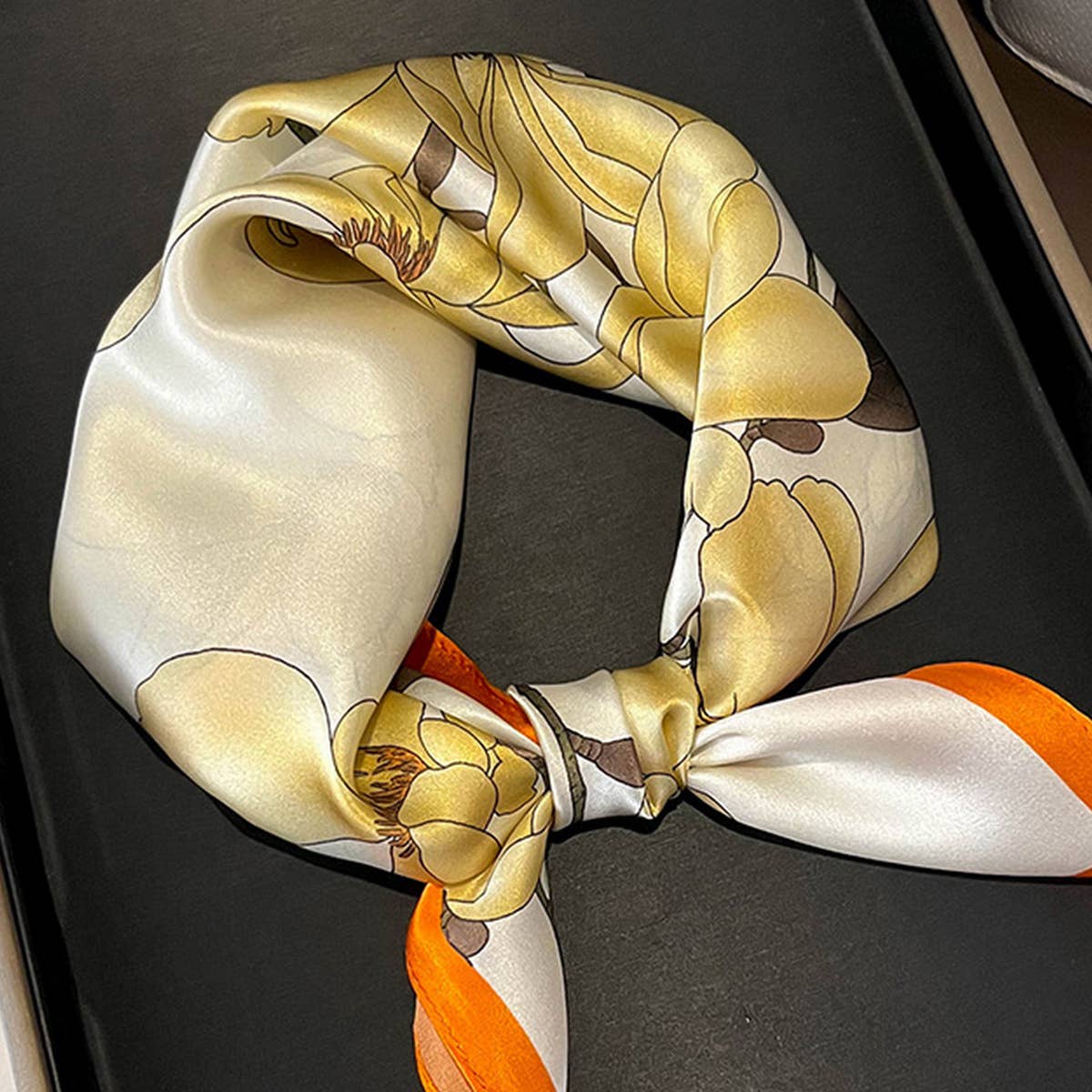 Floral Twill Scarf for Women ? Square & Versatile