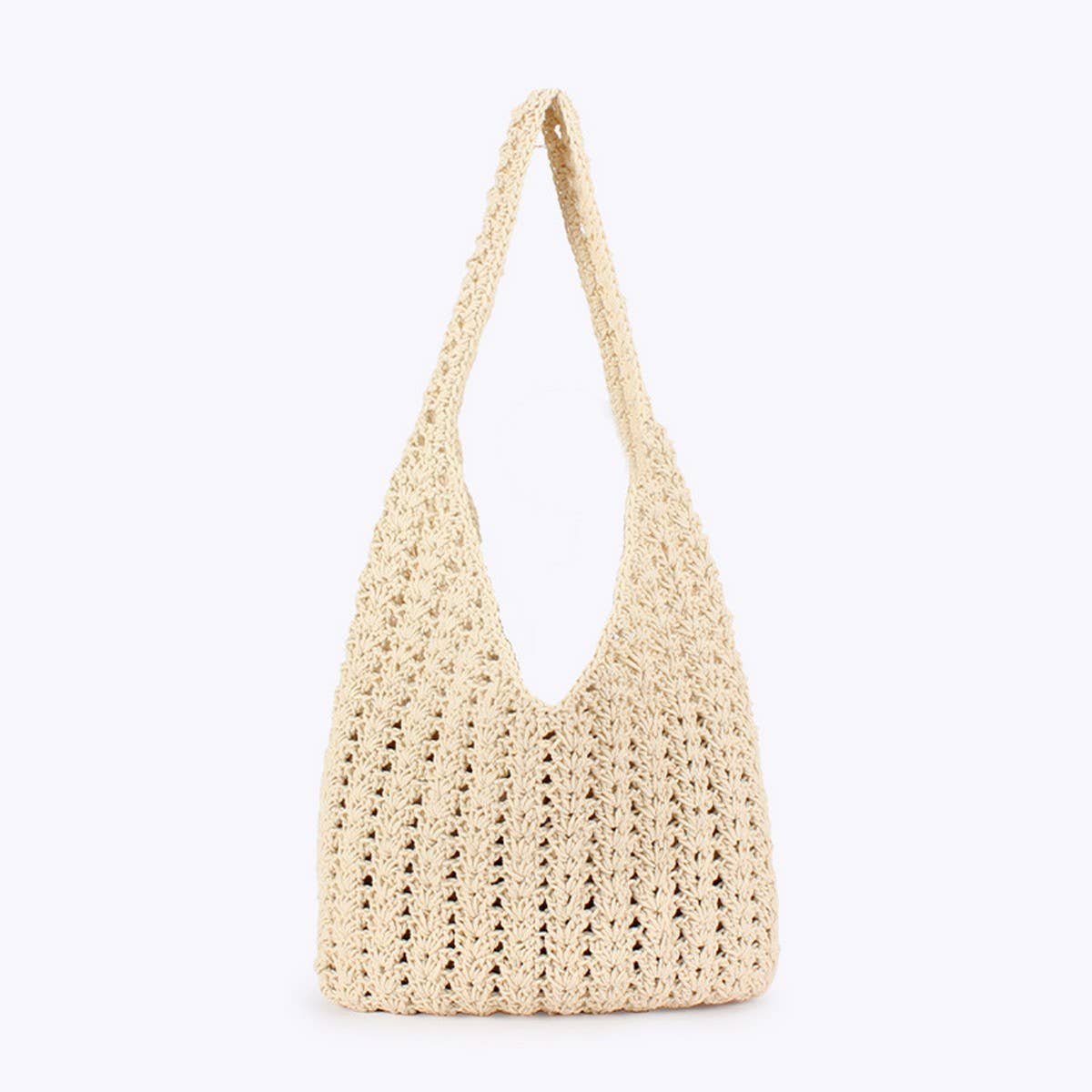 WOVEN BAG MESH HOLLOW SHOULDER BAG BEACH BAG_CWAB4666