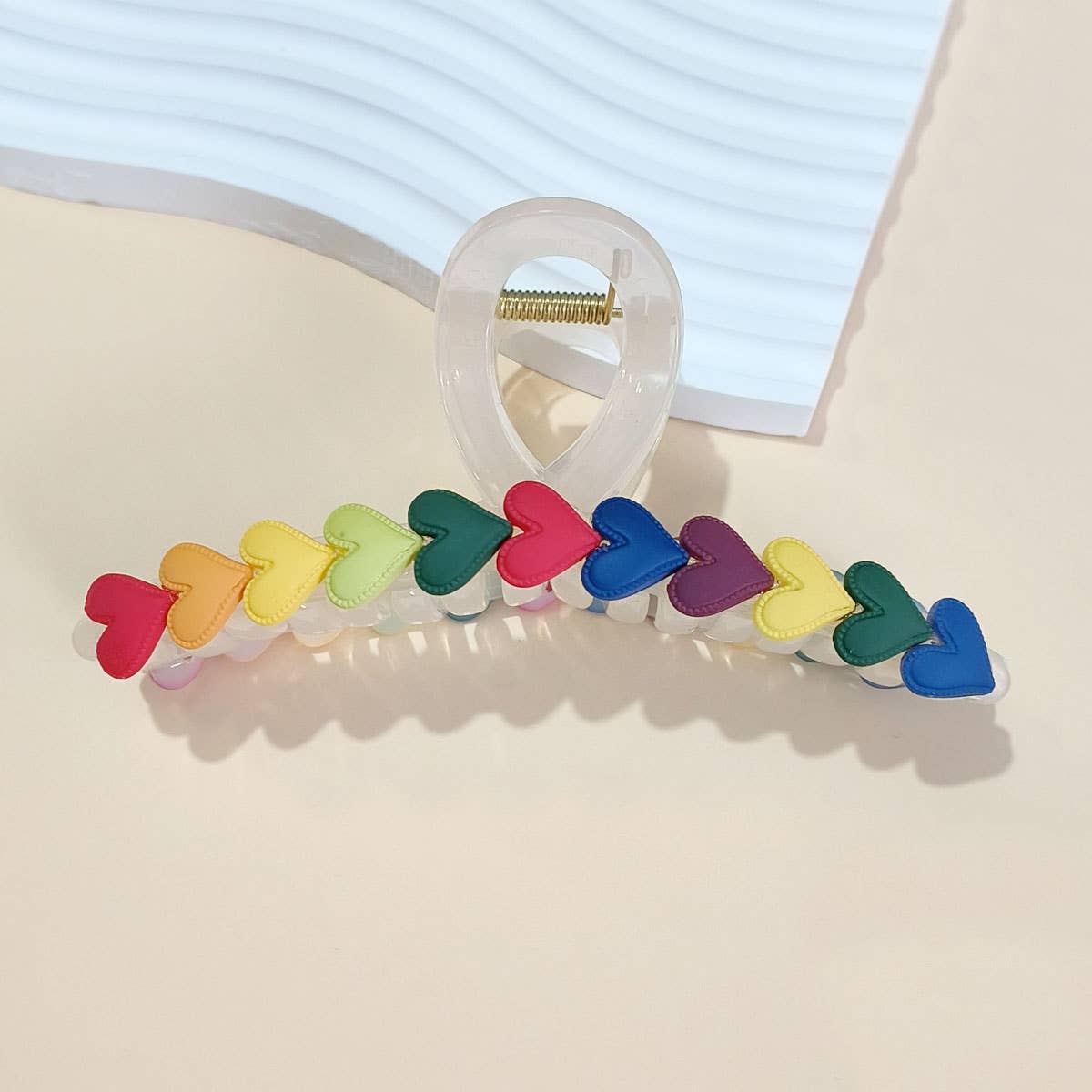 Multicolored Heart Hair Claw Clip ? Stylish & Cute_CWAHA0413