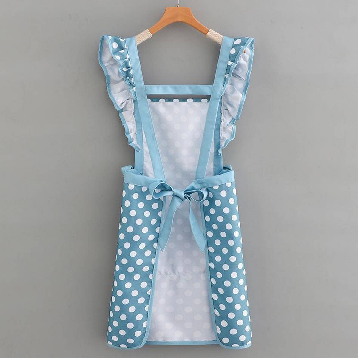 Cute Dots Printed Bow Decorated Aprons with pockets