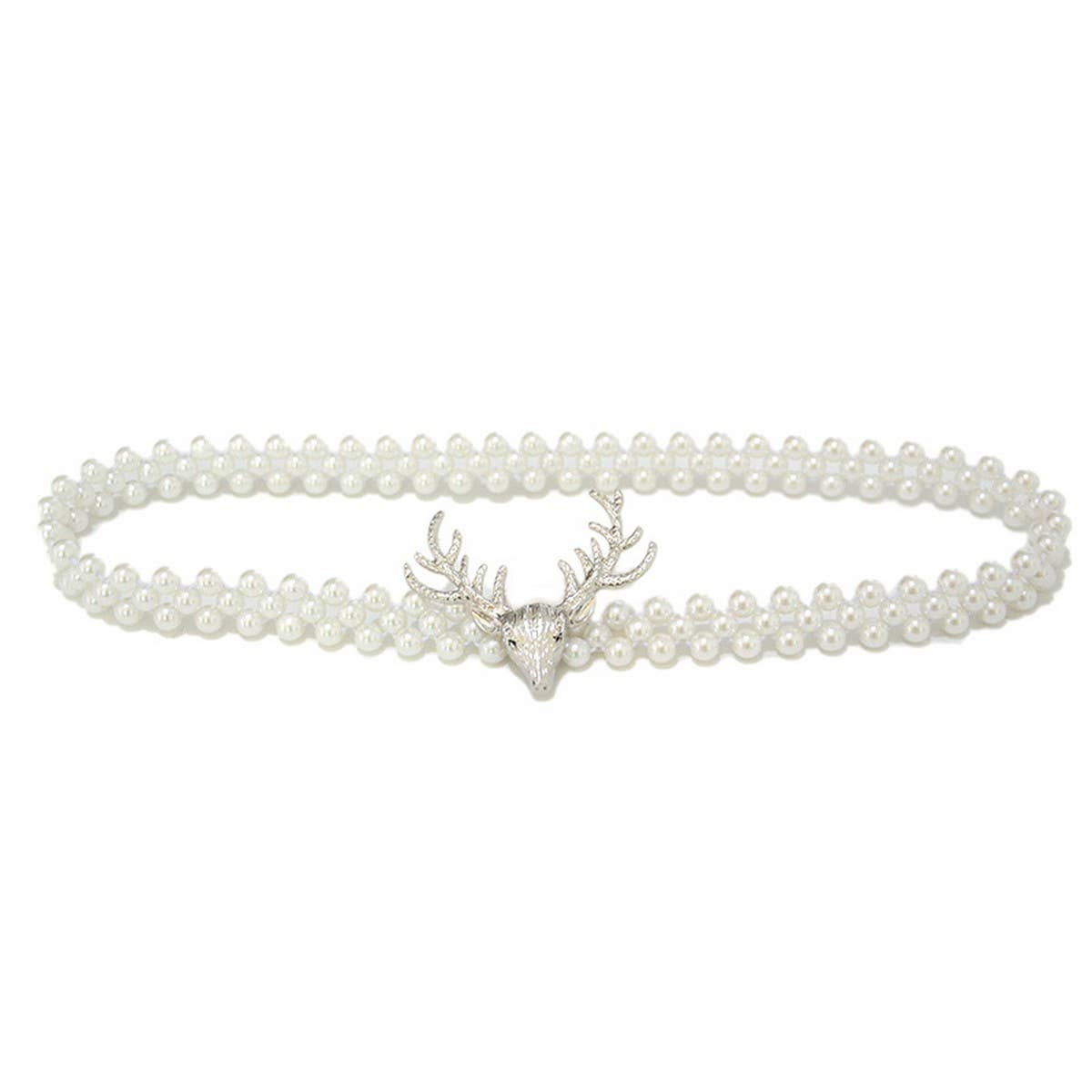 ELEGANT DEER HEAD BUCKLE PEARL WAIST CHAIN_CWABE0506
