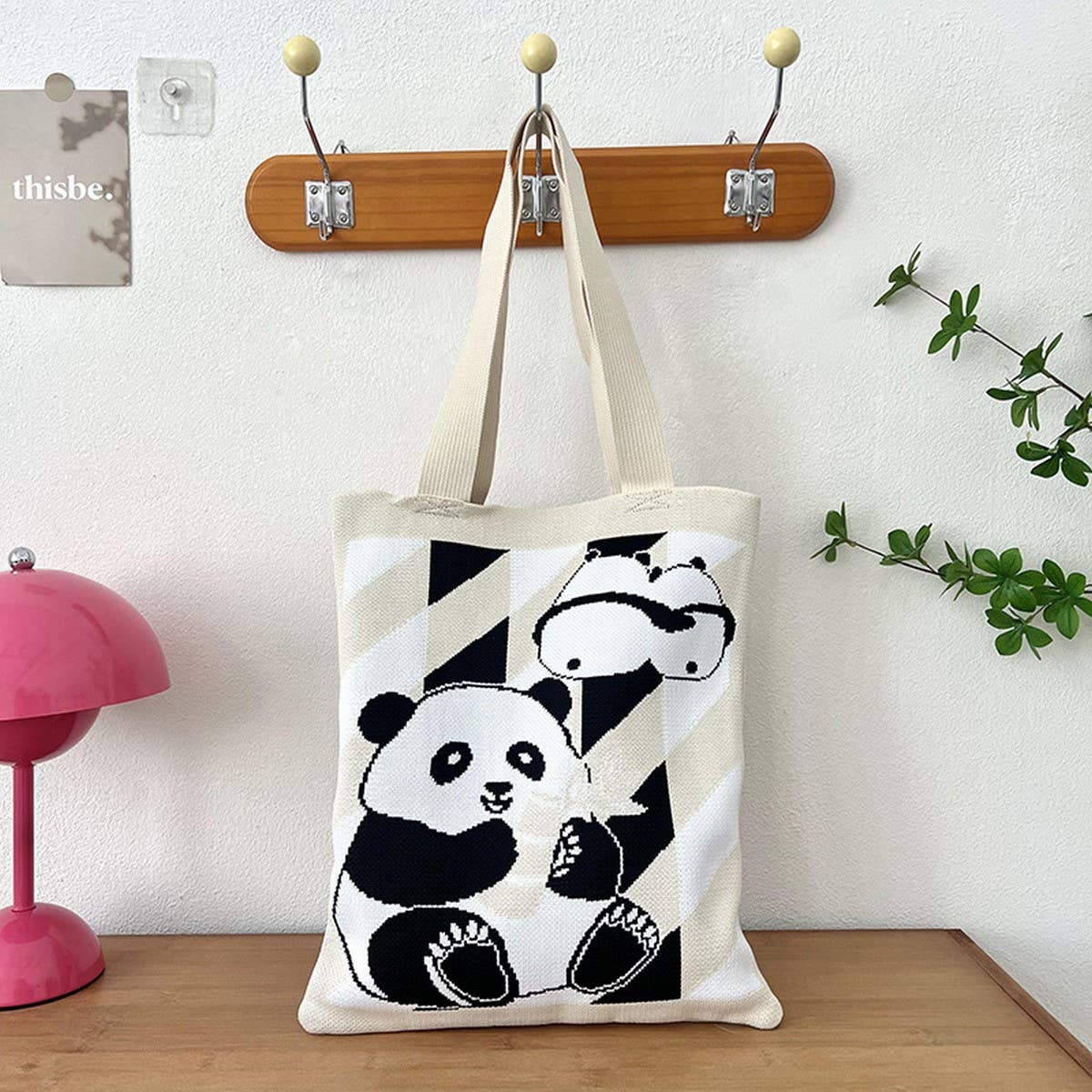 CASUAL NEW STYLE PANDA BAG KNITTED HANDBAG_CWAB3222
