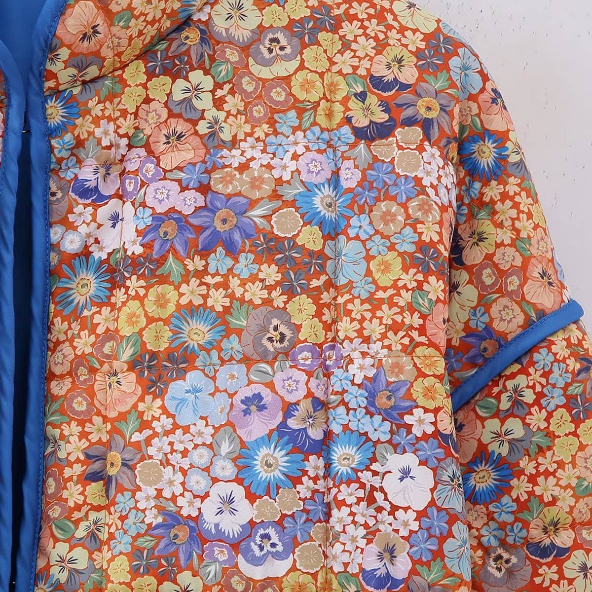 REVERSIBLE FLORAL LOOSE WARM QUILTED JACKETS