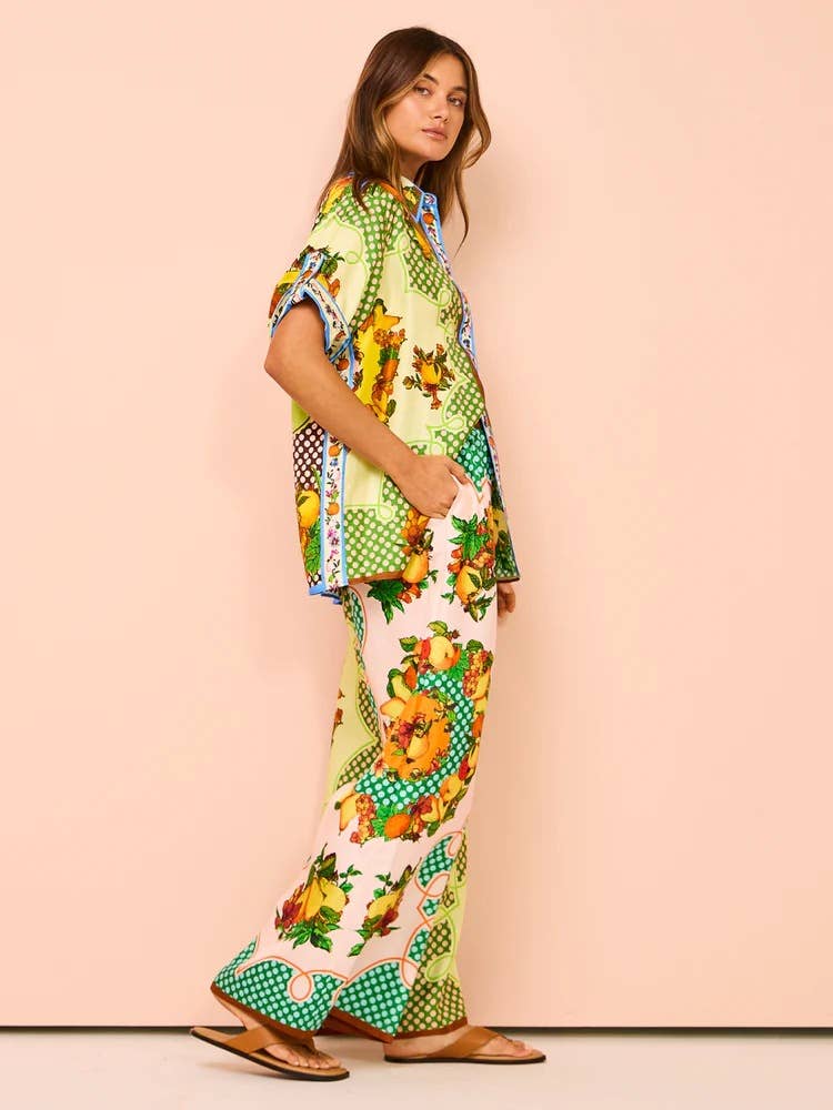 Fashion personality print loose tie rope jacket